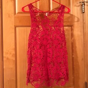 Magenta lace camisole